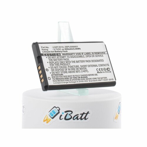 Аккумуляторная батарея iBatt iB-IP-531A-M438 800mAh. аккумулятор ibatt ib u1 m438 800mah для lg gs101 kg280 lg t500 gb110 gb106 an160 gm205 gb125 saber true gb101 ku250 kx191