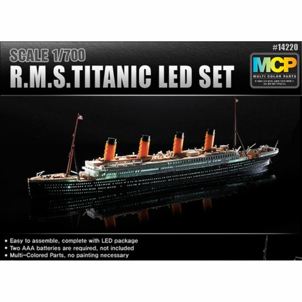 Academy сборная модель 14220 R.M.S. Titanic + LED SET 1:700