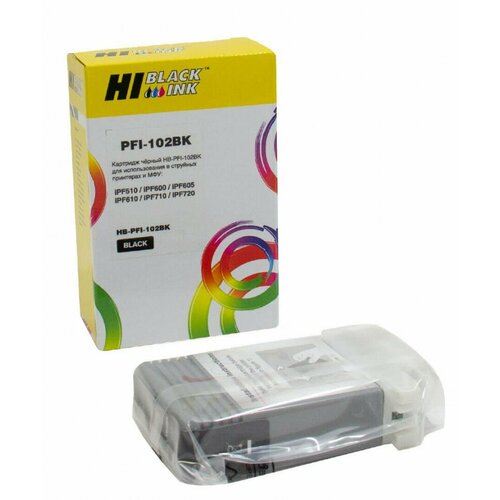 Картридж Hi-Black HB-PFI-102Bk, совместимый, черный, для Canon IPF-510/600/710