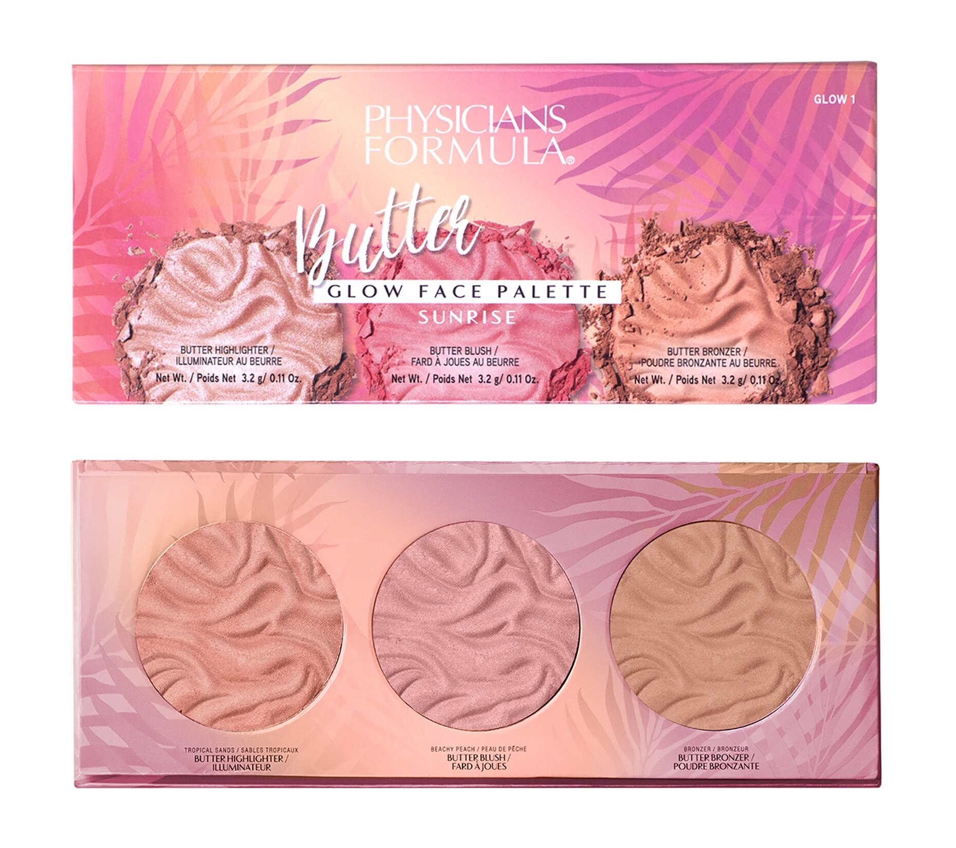 PHYSICIANS FORMULA Палетка для лица Butter Glow Face Palette, 9,6 г, Рассвет