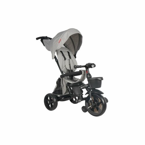 Велосипед коляска трехколесный с ручкой Tech Team Ricco grey серый 13236₽