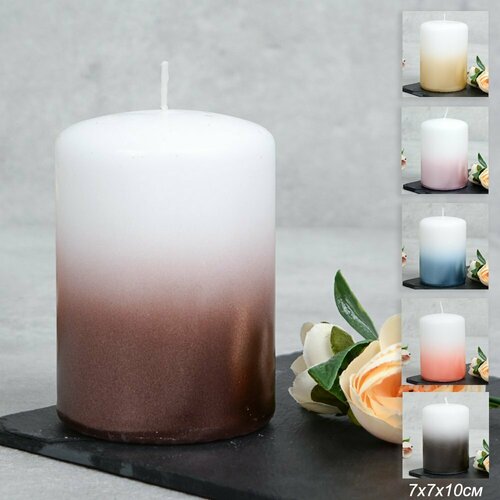 Свеча столбик 7х10 см цвет микс 566₽