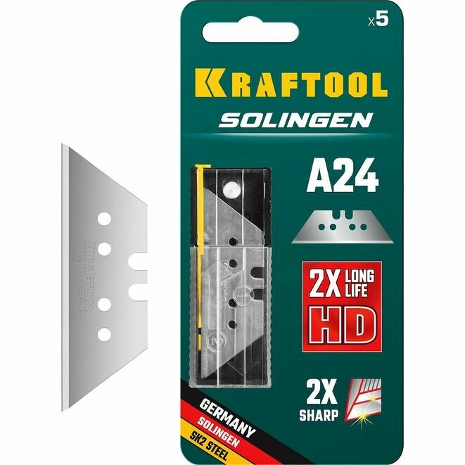 Трапециевидные лезвия KRAFTOOL SG-A24 тип А24, 5 шт 09625-S5_z02