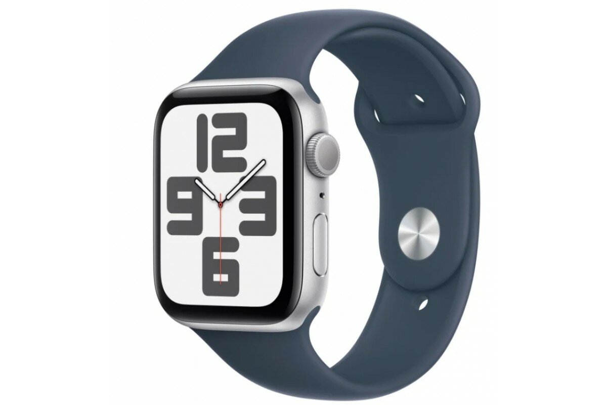 Умные часы Apple Watch Series SE Gen 2 44 мм Aluminium Case GPS, silver Sport Band M/L