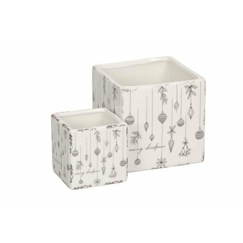 Набор из 2-х кашпо Merry Christmas 8х8х8см125х125х12см 1890₽