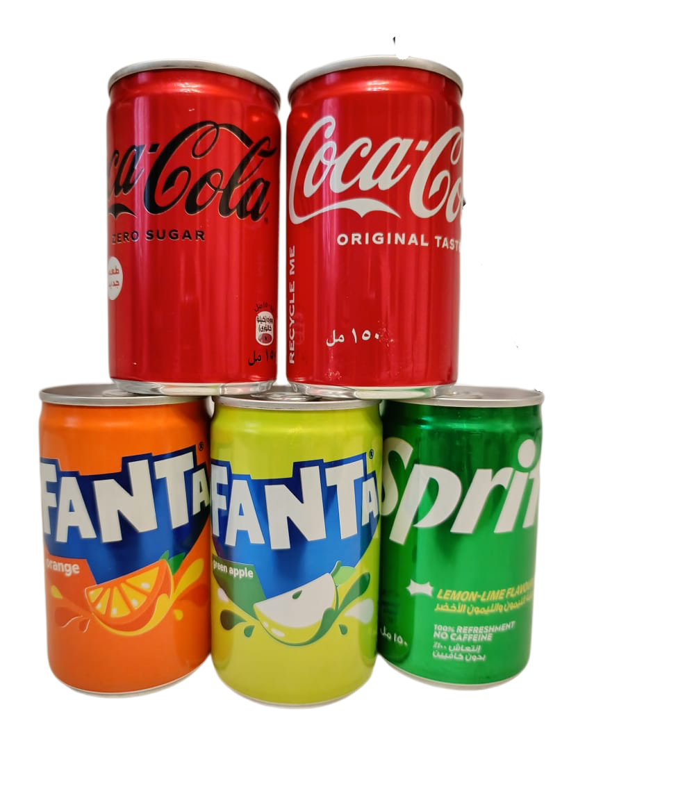 Набор напитков Fanta, Coca-Cola, Coca-Cola Zero, Sprite, (Ирак), ( 5 банок по 150 мл.) - фотография № 2