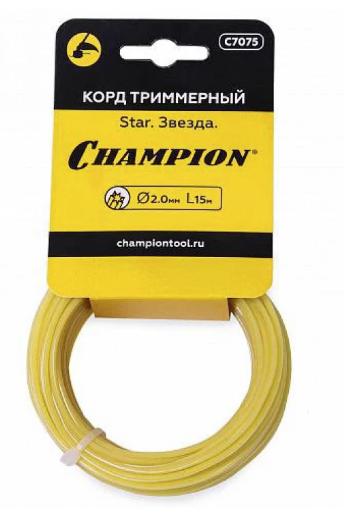 Леска для триммера Champion Star 2,0 мм/15 м звезда