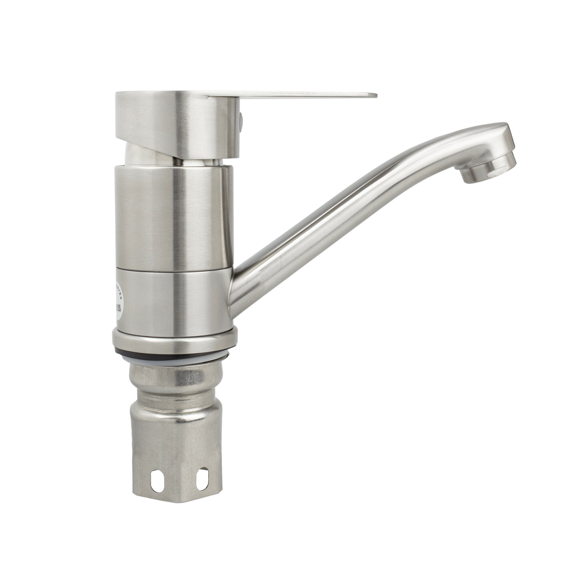 Смеситель MAGNUS 9244 кухонный излив 15 см, шаровый, из нерж. стали марка 304 металлик