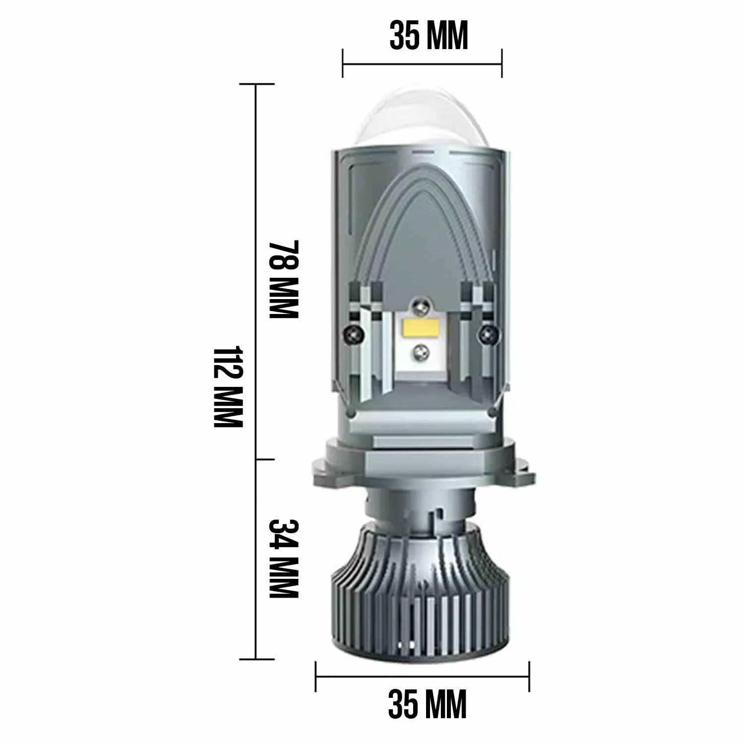 Светодиодные лампы H4, Bi-LED мини линзы H4 M01K, усиленный дальний свет, 2 шт. — фото 1