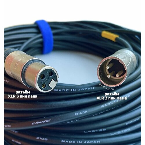 Кабель микрофонный GS-PRO XLR3F-XLR3M (black) 30 метров