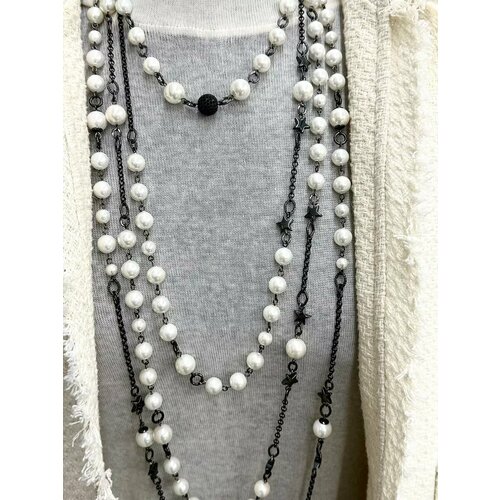 Бусы MOLODYH, черный, белый, бежевый