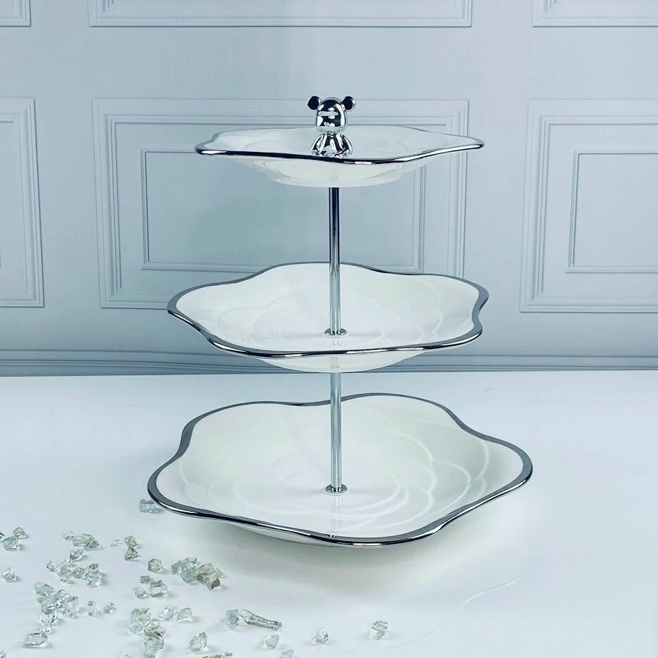 Трехъярусная этажерка Lenardi Multicolor фарфор