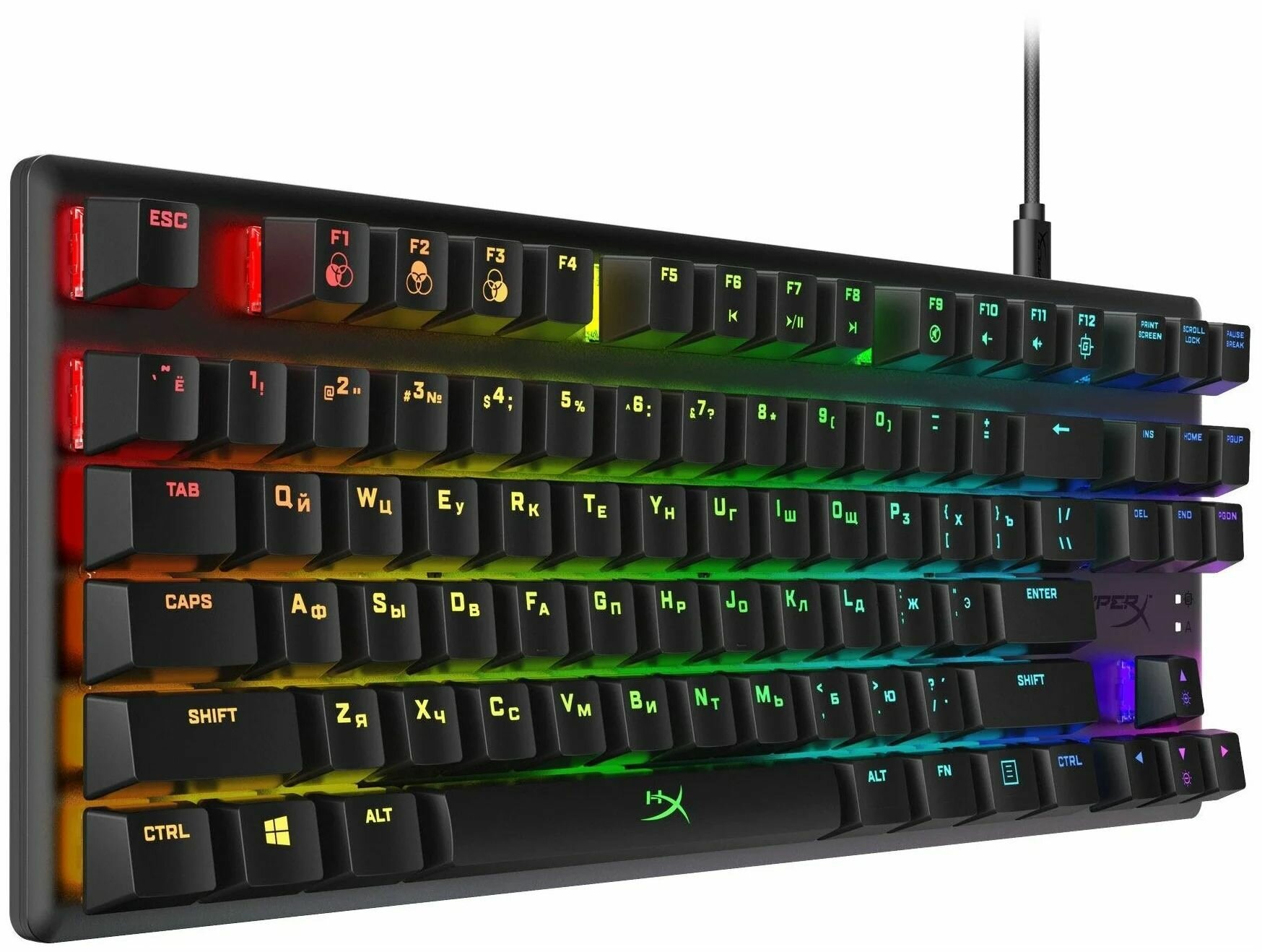 Клавиатура HyperX Alloy Origins Core 4P5P3AA#ABA Механическая, USB, игровая, HyperX Red, RGB — фото 1