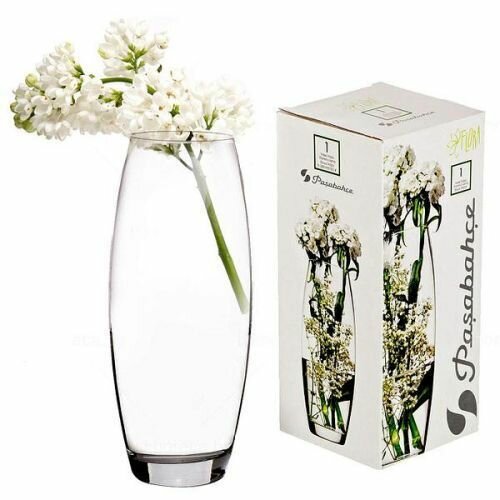 Стеклянная ваза Pasabahce "Flora", настольная, прозрачная, 26х8 см, 1750мл — фото 1
