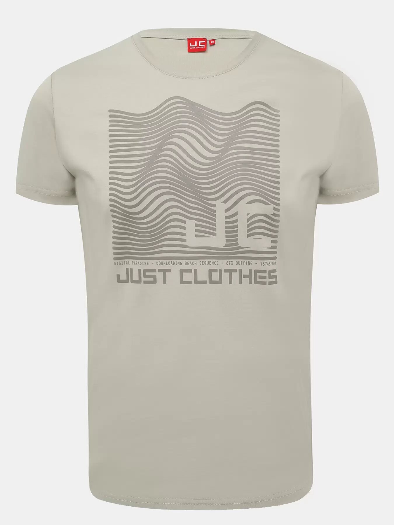 Футболка JUST CLOTHES, размер 50, бежевый