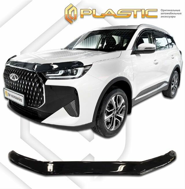 Дефлектор капота для Chery Tiggo 7L 2025-н. в. Черный глянцевый СА Пластик