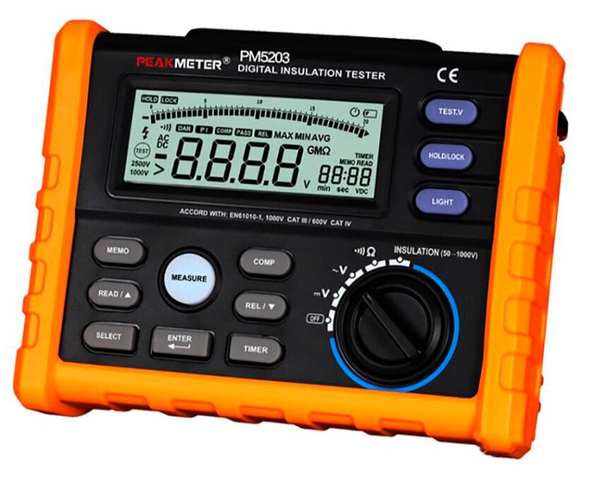 Цифровой тестер изоляции PEAKMETER MS5203 (Оранжевый)