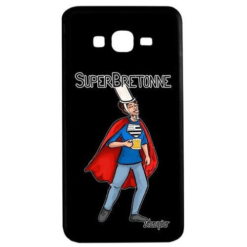 фото Противоударный чехол на смартфон // galaxy grand prime // "супербретонка" веселый рисунок, utaupia, черный