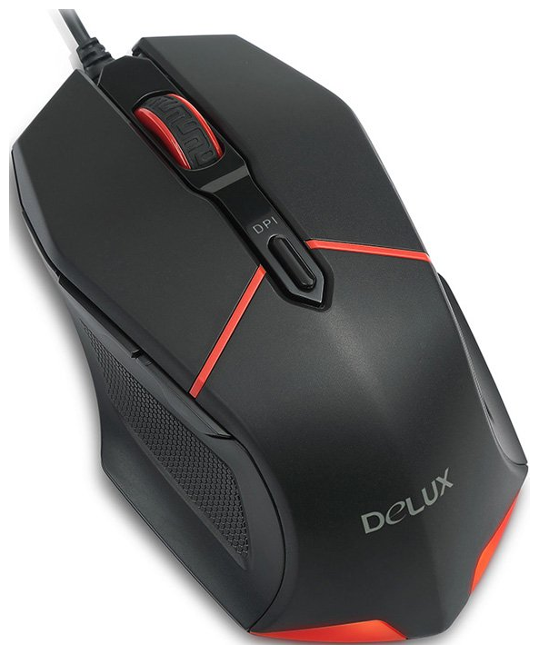 Мышь проводная Delux M-601 RGB черная