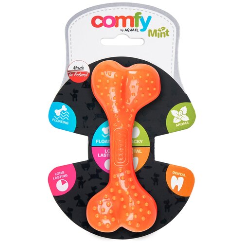 Игрушка для собак COMFY by AQUAEL MINT Косточка с ароматом мяты, 12.5 см, оранжевая