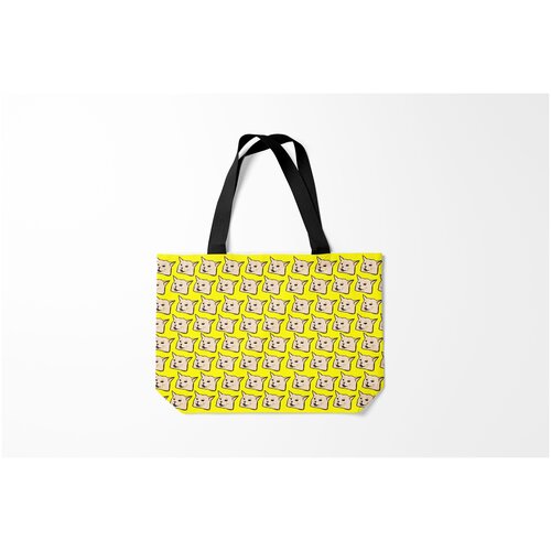 фото Сумка-шоппер / 46х35 см / мемы / кот мем woman yelling at cat burnettie