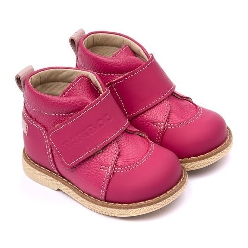 Ботинки детские 24015 р25 кожа, фуксия малиновый Tapiboo розового цвета
