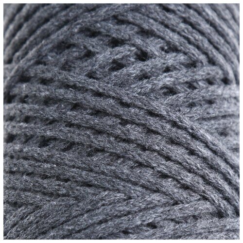Купить Шнур для вязания без сердечника 100% хлопок, ширина 2мм 100м/95гр (2101 т. серый) Osttex 2862153, NO NAME