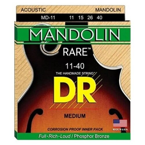 DR MD-11 - RARE- струны для мандолины dr md 10 rare™ струны для мандолины 10 36