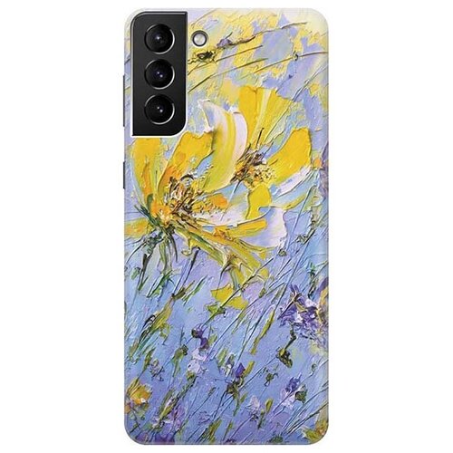 Чехол - накладка ArtColor для Samsung Galaxy S21 Plus с принтом Желтое на синем чехол накладка artcolor для samsung galaxy note 10 с принтом желтое на синем