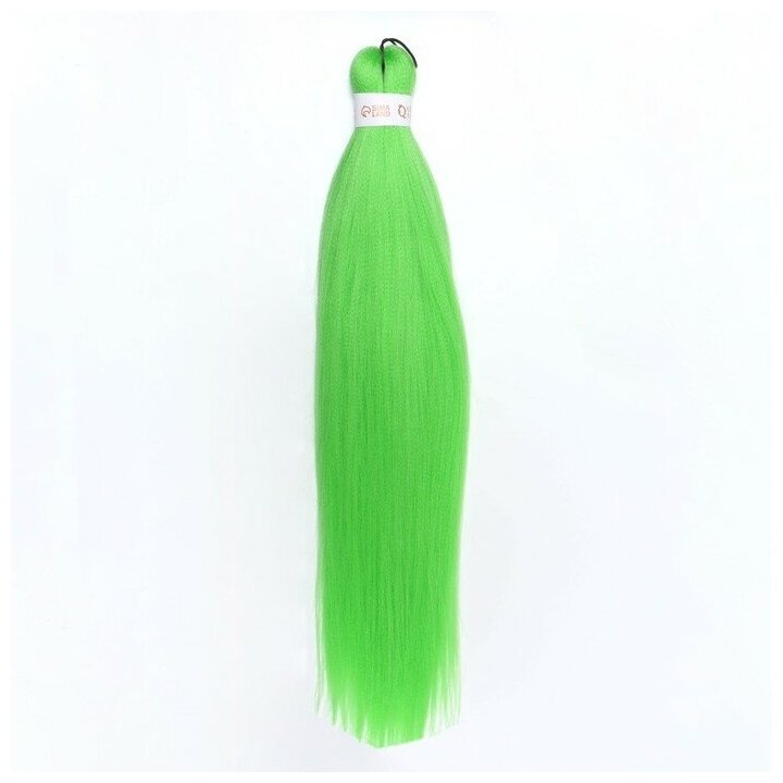 Канекалон однотонный 65см 90гр SIM BRAIDS гофр волос светл зелёный GREEN# подложка QF 7437762