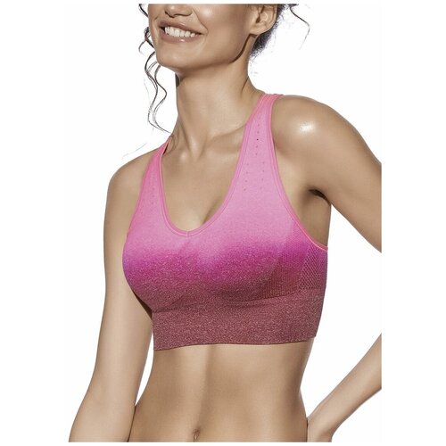 фото Спортивный бюстгальтер-топ diana без застежки m, синий creaciones selene