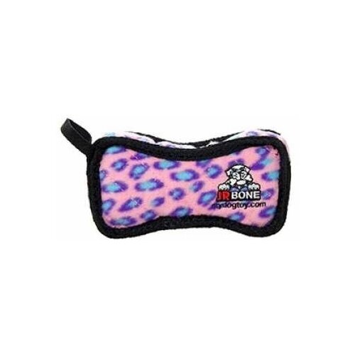 Tuffy Jr Bone2 Pink Leopard Супер-прочная игрушка для собак Кость, широкая, розовый леопард, прочность 8/10 113 г