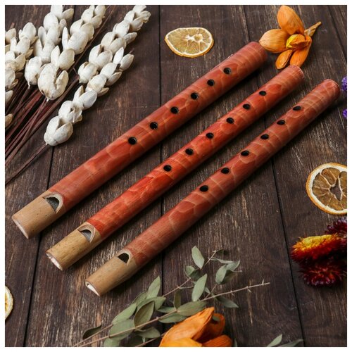 фото Музыкальный инструмент бамбук "флейта" 30x2,5x2,5 см qwen