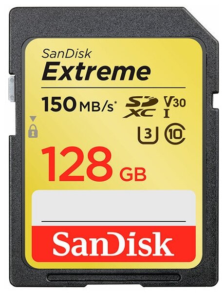 Карта памяти 128Gb - SanDisk Extreme - Secure Digital XC Class 10 SDSDXV5-128G-GNCIN (Оригинальная!)