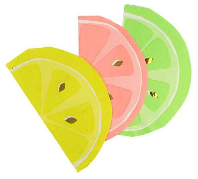 фото Салфетки бумажные " Фрукты ассорти" 25х25 см, набор 12 шт