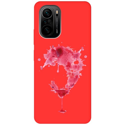 Матовый чехол Cocktail Splash для Xiaomi Poco F3 / Сяоми Поко Ф3 с 3D эффектом красный матовый чехол tennis для xiaomi poco f3 сяоми поко ф3 с эффектом блика черный