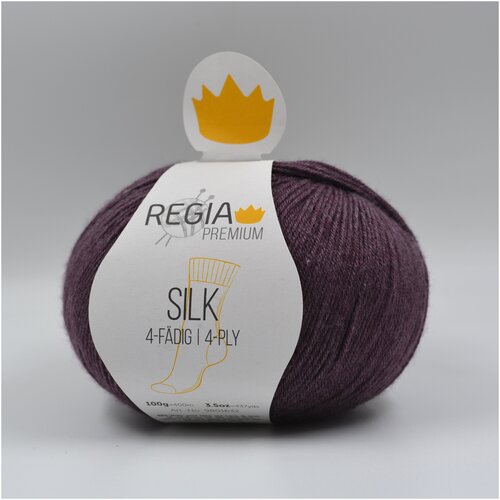 Пряжа SILK Regia Premium (100г/400м), цвет 00045 (баклажановый), 1 шт.
