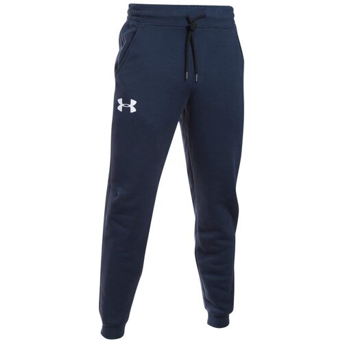 фото Брюки under armour rival cotton jogger, размер sm, midnight navy / white