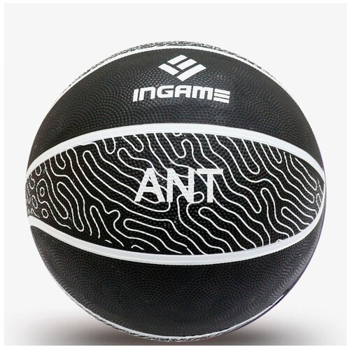 фото Мяч баскетбольный резиновый ingаme ant, размер 7, черный/серый ingame