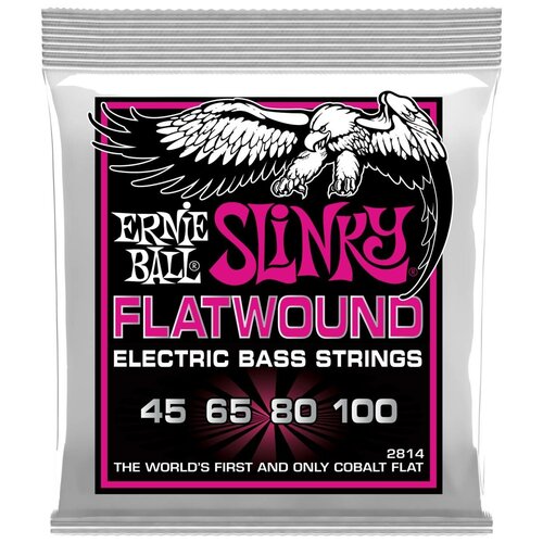 ERNIE BALL 2814 Flatwound Slinky Super 45-100 Струны для бас-гитары