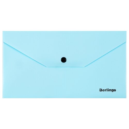 Berlingo Папка-конверт на кнопке Instinct C6, пластик, 5 штук, аквамарин