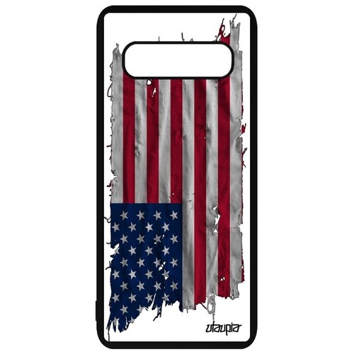 фото Дизайнерский чехол для мобильного // galaxy s10 // "флаг соединенных штатов на ткани" патриот дизайн, utaupia, белый