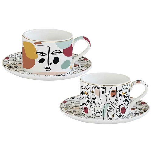 фото Набор из 2-х чашек с блюдцами модернизм в подарочной упаковке easy life el-r0132_modn