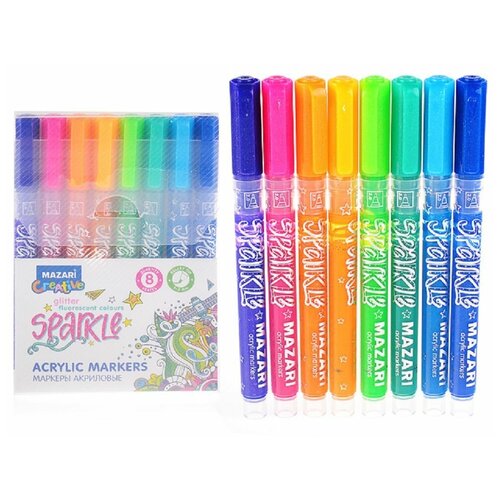 Набор маркеров-красок с блёстками SPARKLE,8 цветов 6249254 8 шт партия флуоресцентные маркеры для рисования