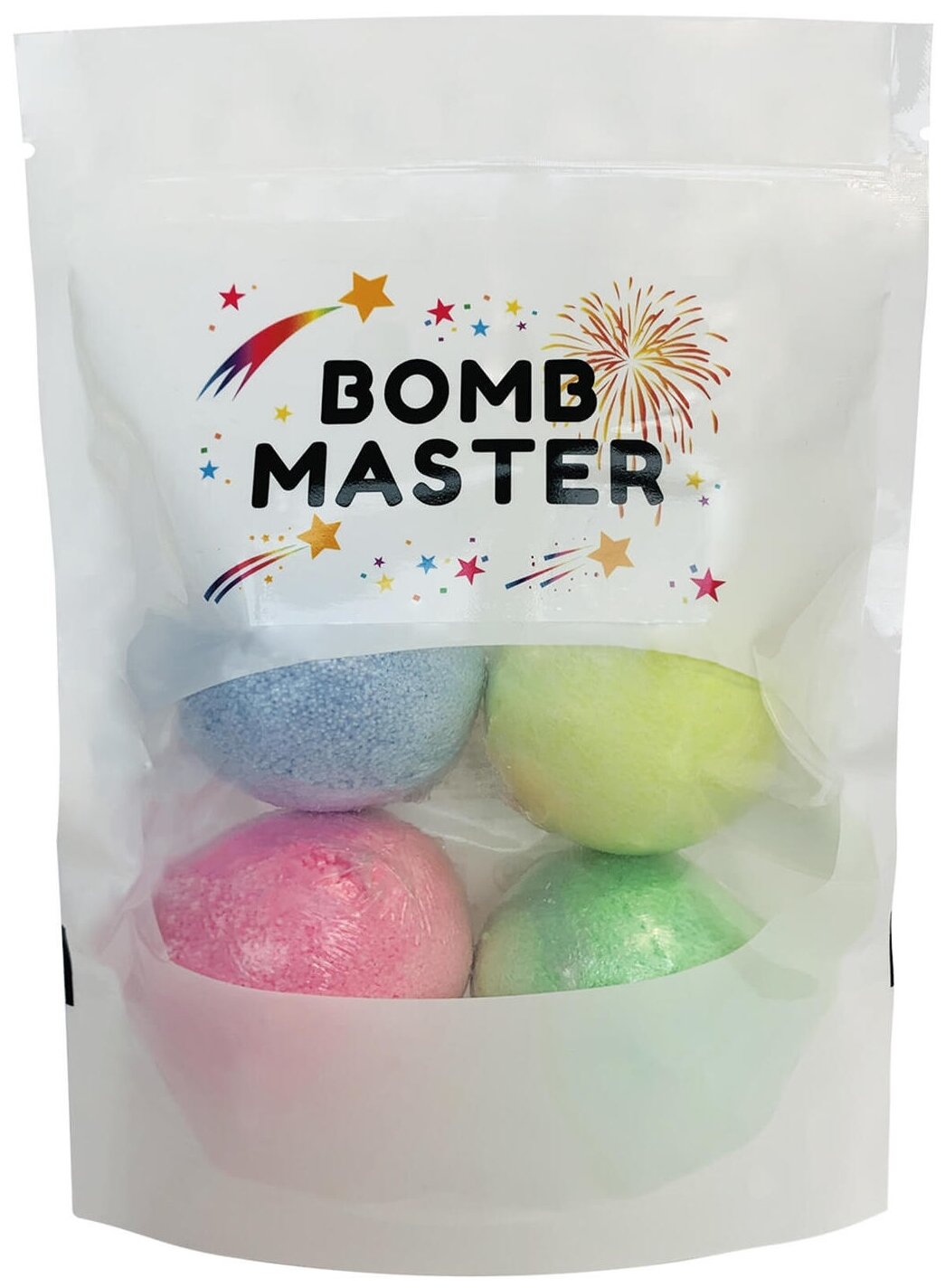 Набор бурлящих бомбочек для ванн "Взрывное ассорти" гейзеры. Соль для ванн 4 по 70гр, Bomb Master, 290 г.