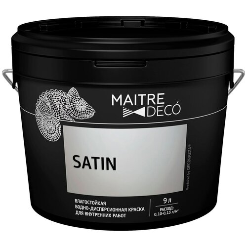 Краска водно-дисперсионная Maitre Deco Satin матовая бесцветный 9 л