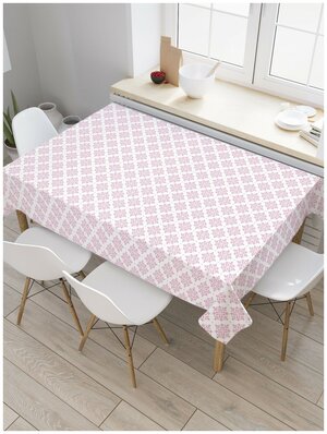 Скатерть прямоугольная JoyArty на кухонный стол "Снежинки ромбом" из оксфорда, 120x145 см