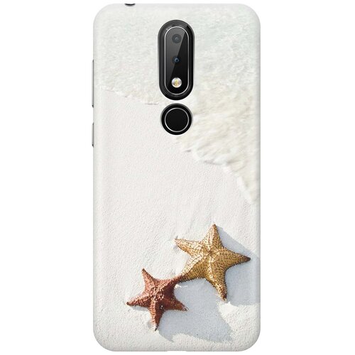 Ультратонкий силиконовый чехол-накладка для Nokia 6.1 Plus, X6 (2018) с принтом Две морские звезды ультратонкий силиконовый чехол накладка для nokia 3 1 с принтом морские звезды