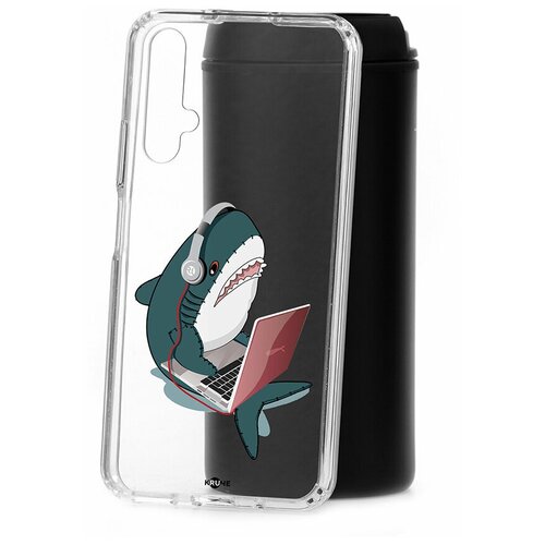 фото Чехол на huawei honor 20 / nova 5t kruche print акула / чехол для huawei / чехол с рисунком / чехол с принтом / чехол для хонор / чехол для хуавей / бампер на хуавей / чехол накладка для хонор / противоударная накладка для honor huawei / защита для honor / защита на huawei / cиликоновый чехол для huawei honor / пластиковый чехол на huawei / защитный чехол для honor / чехольчик / защита телефона / ударопрочный чехол кruче