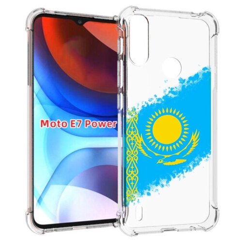 Чехол MyPads флаг Казахстана для Motorola Moto E7 Power задняя-панель-накладка-бампер